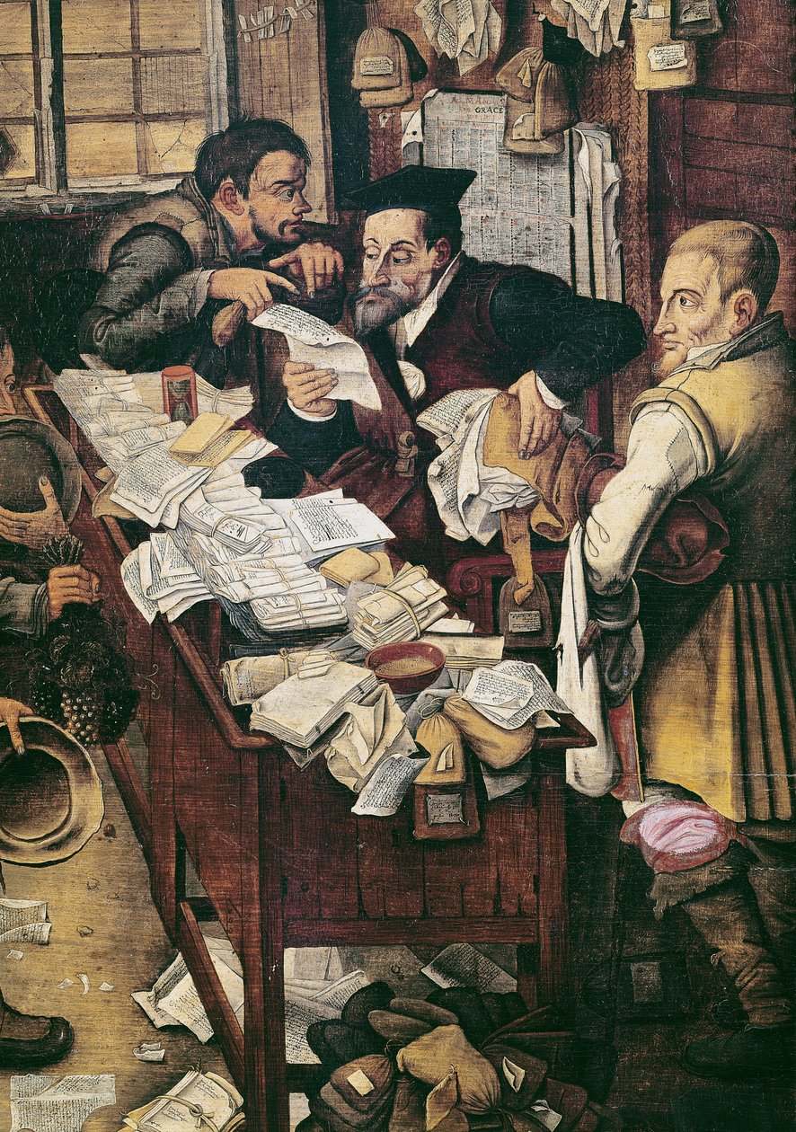 O pagamento das quotas anuais (detalhe de GIR79511) de Pieter Brueghel the Younger