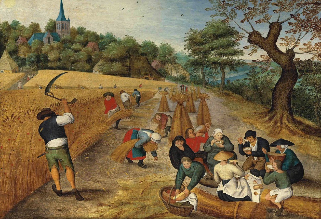 Verão, colheitadeira de Pieter Brueghel the Younger