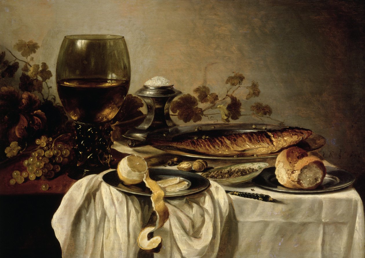 Café da manhã, 1646 de Pieter Claesz