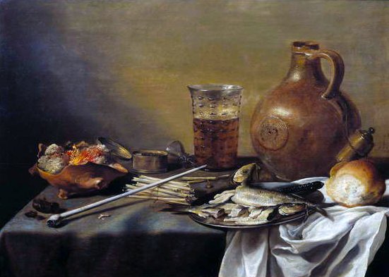 Ainda vida com copo de cerveja, 1644 de Pieter Claesz