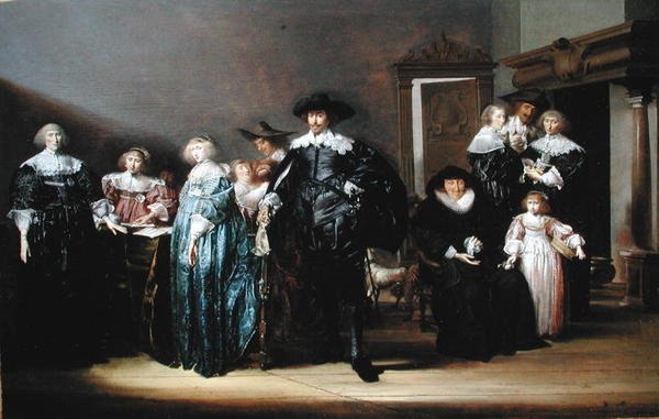 Um retrato da família Twent em um interior, 1633 de Pieter Codde