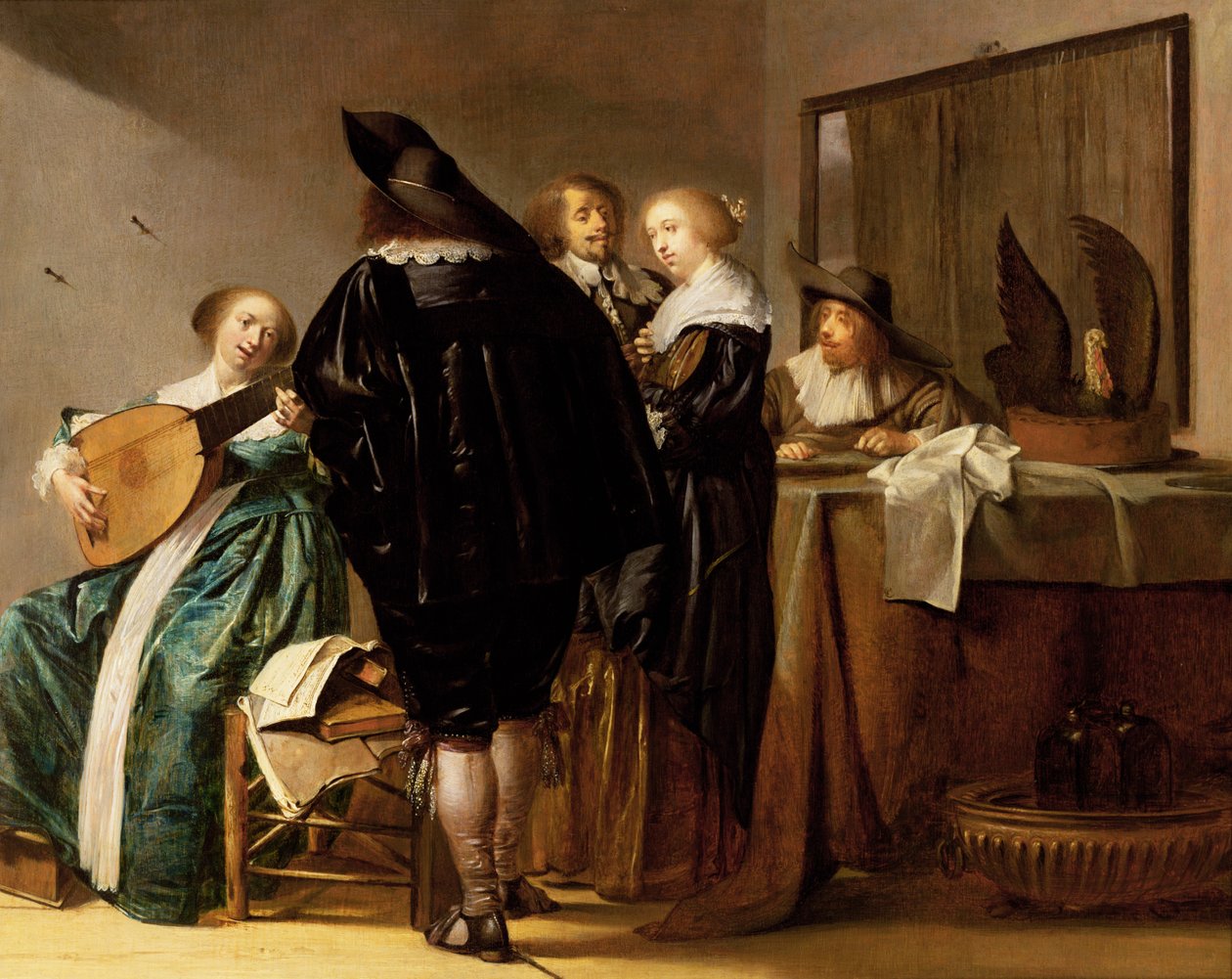 Uma empresa elegante em um interior de Pieter Codde
