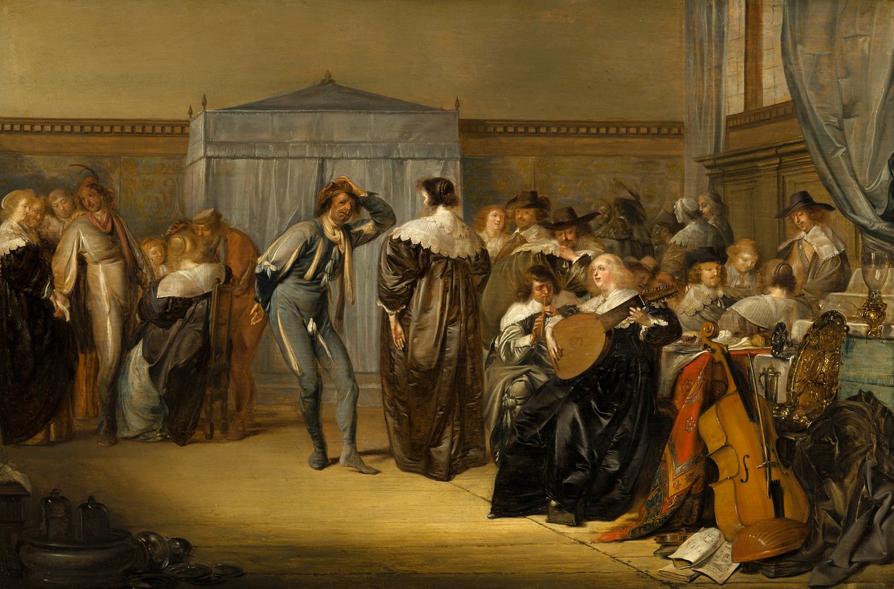 Companhia alegre com dançarinos mascarados, 1636 de Pieter Codde