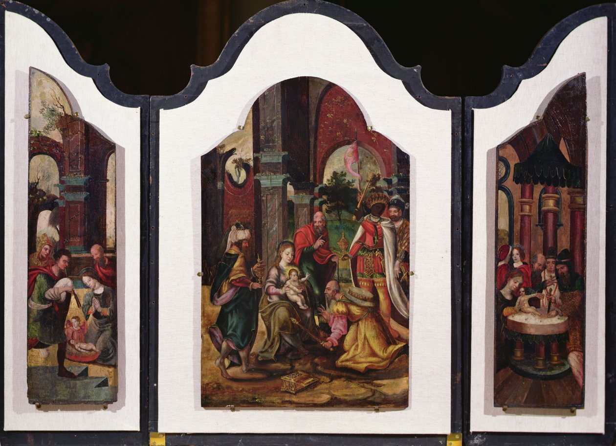 A Adoração dos Magos (veja 101585 para o reto) de Pieter Coecke van Aelst