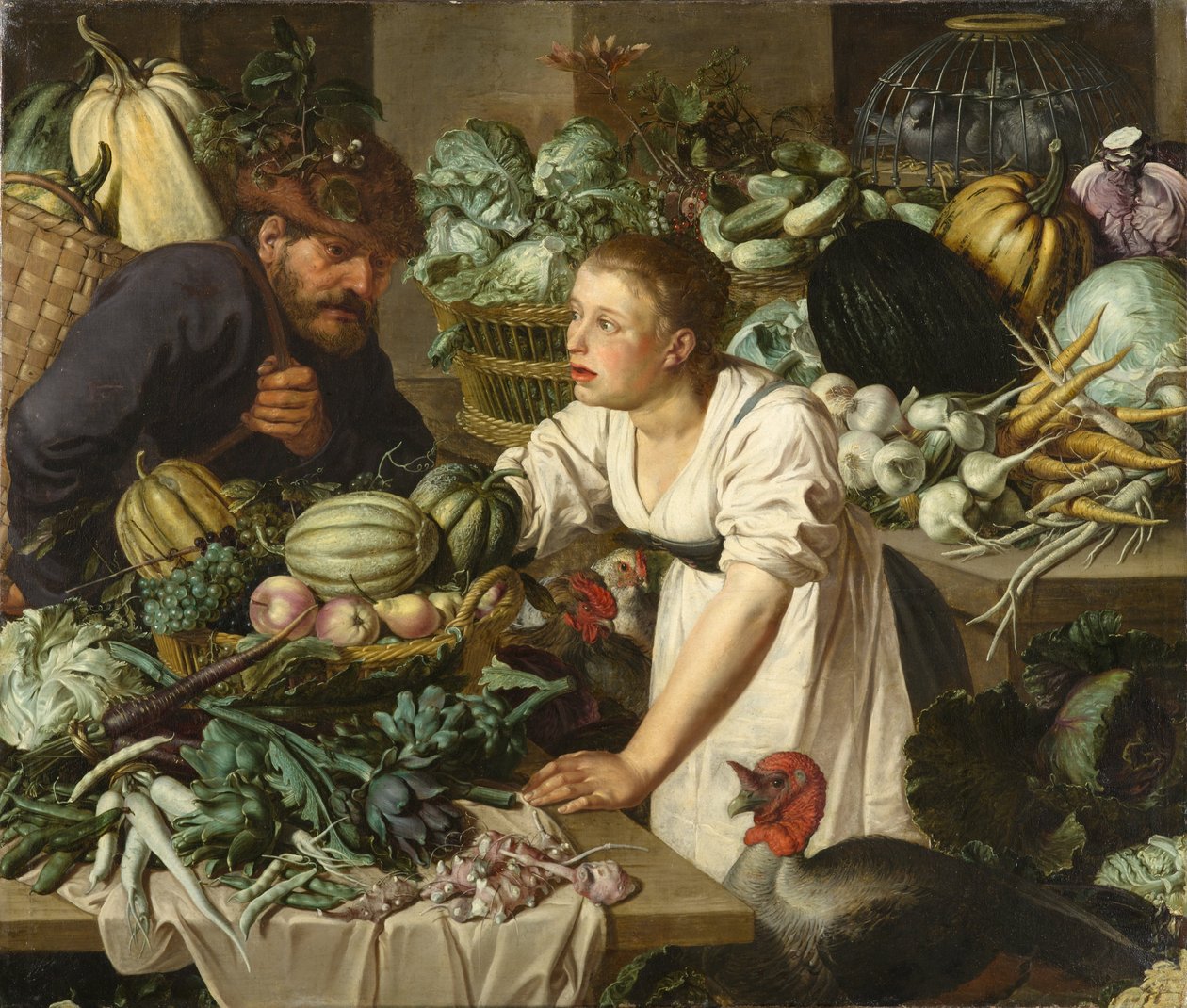 Ainda vida com duas figuras de Pieter Cornelisz van Rijck  