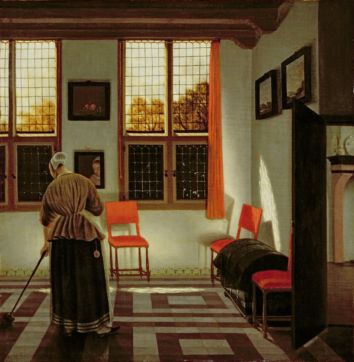 Um interior holandês, 1665-70 de Pieter Janssens