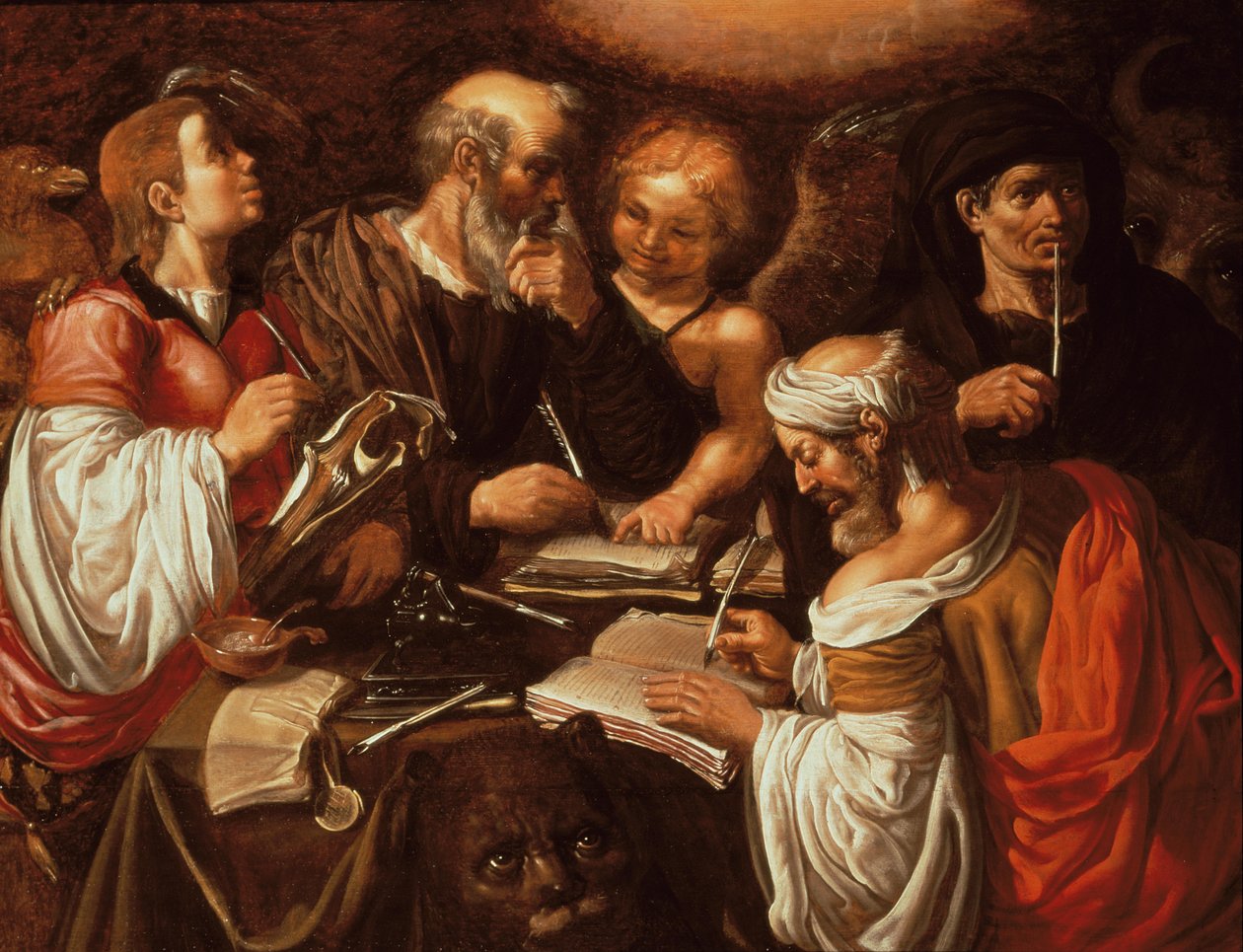 Os quatro evangelistas e seus símbolos de Pieter Lastman