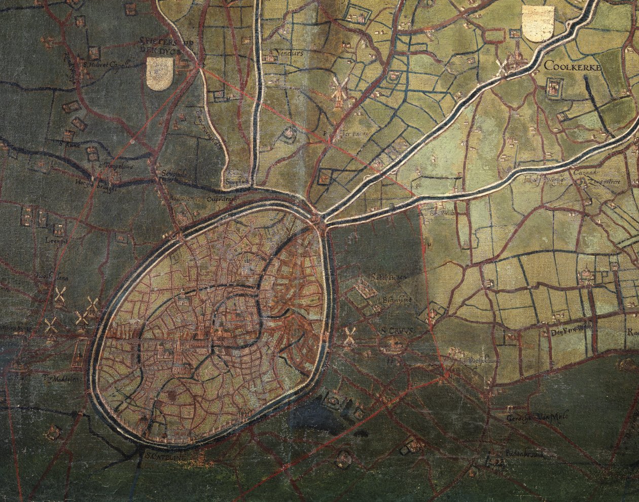Mapa do Bruges grátis de Pieter Porbus