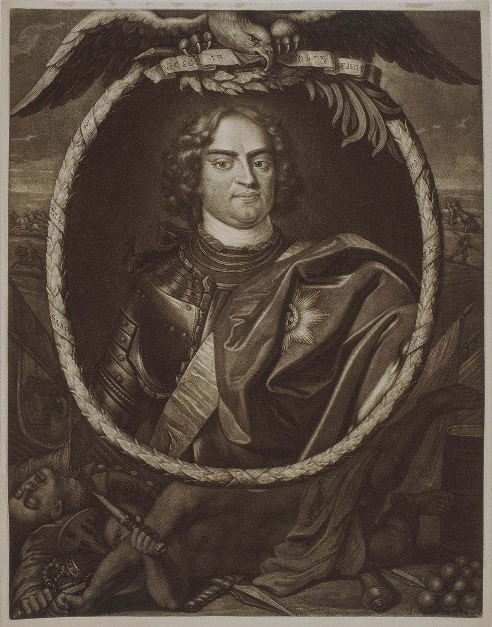 Augusto II (1670-1733), rei da Polônia, 1709 de Pieter Schenk