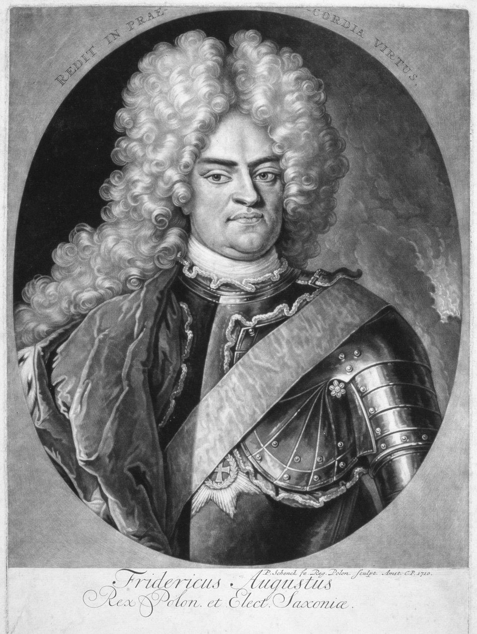 Augusto II (1670-1733), rei da Polônia, 1710 de Pieter Schenk