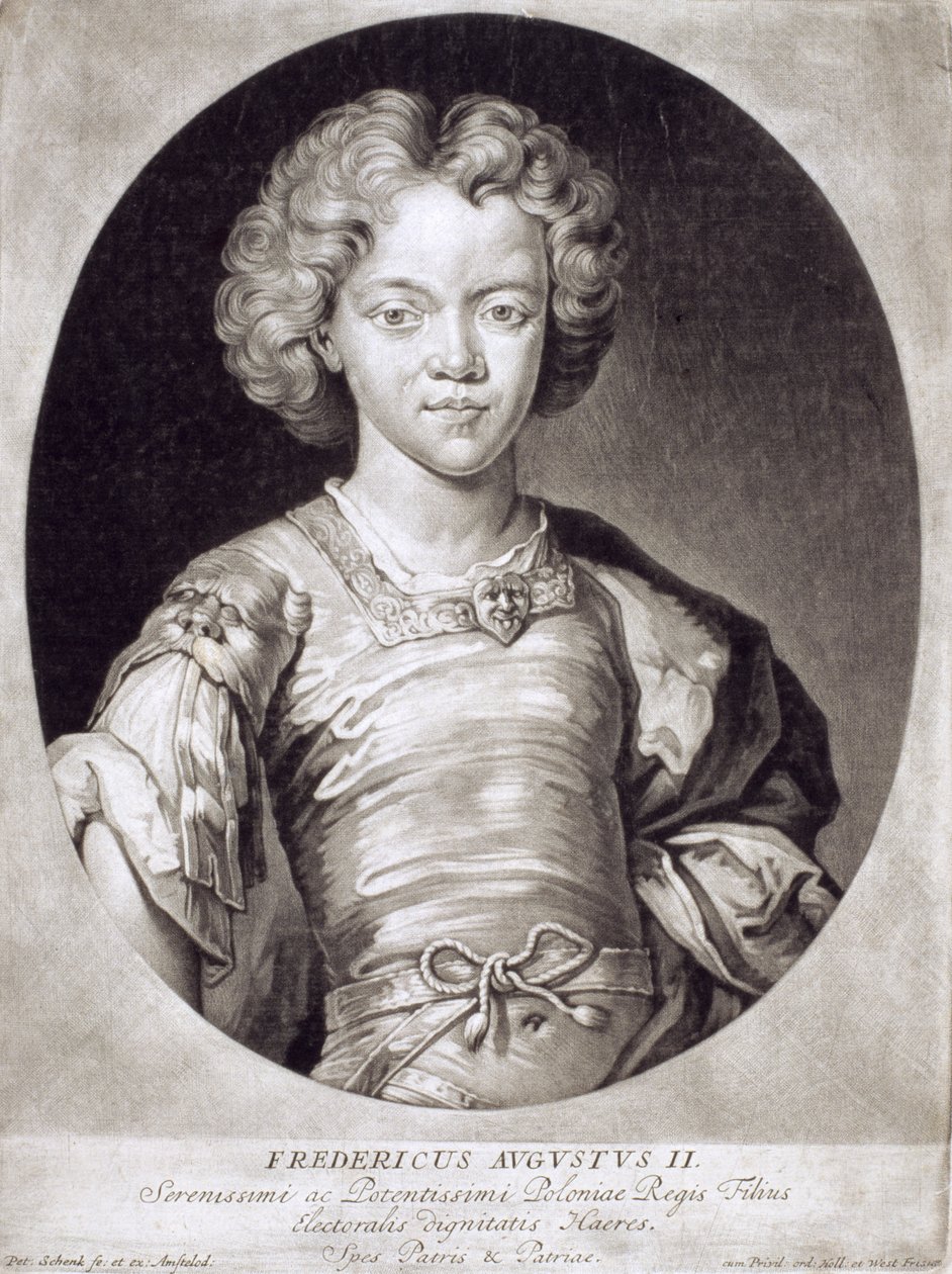 Augusto III (1696-1763) Rei da Polônia como uma criança de Pieter Schenk