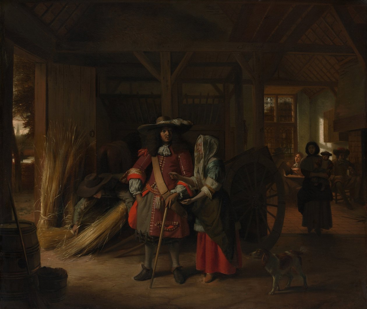 Pagando a anfitriã, c.1670 de Pieter de Hooch