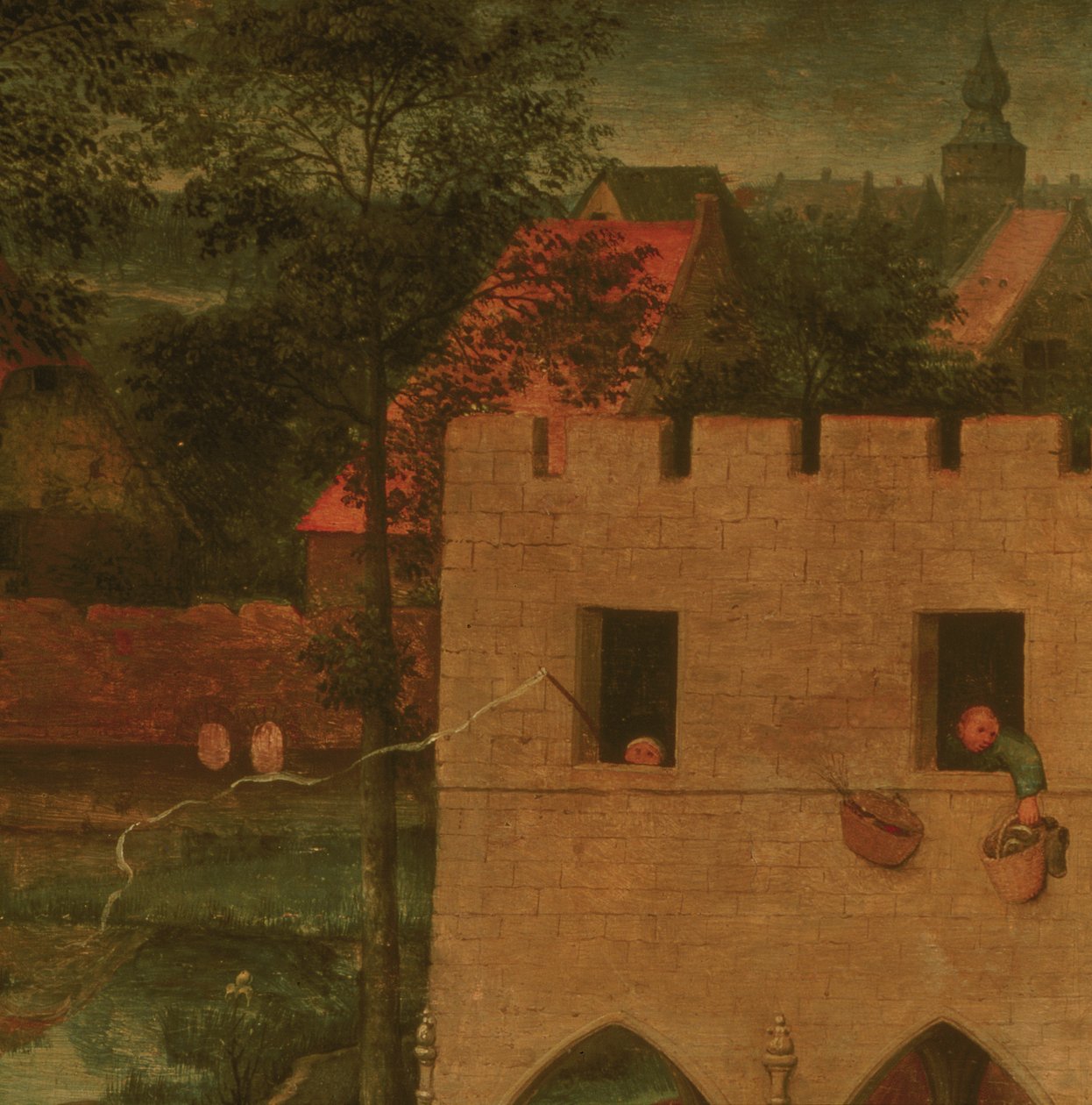 Jogos para crianças, detalhe da seção superior, 1560 de Pieter Bruegel the Elder