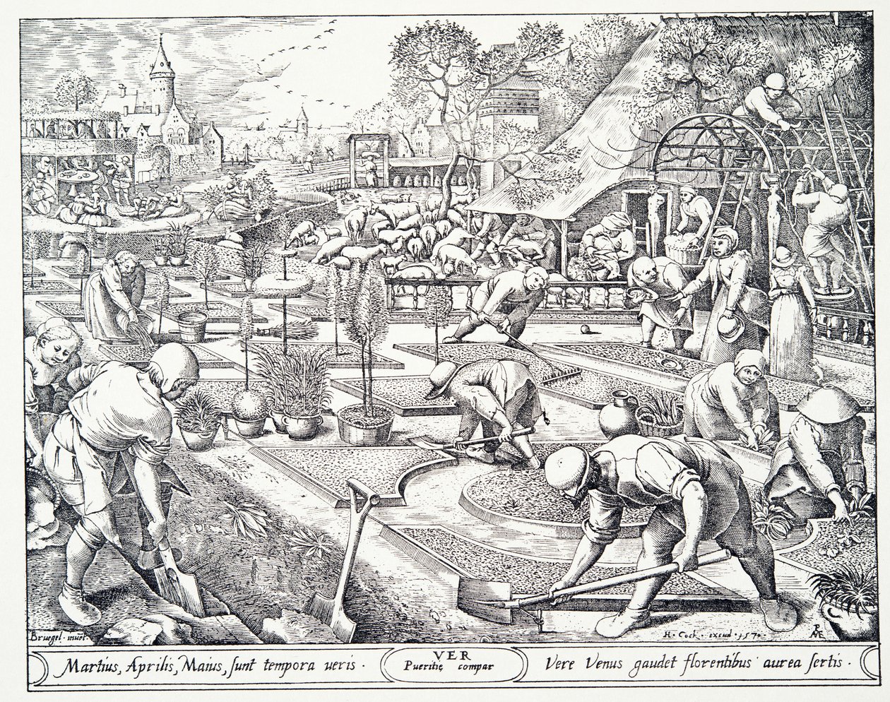 Primavera, gravada por Visscher, 1570 de Pieter Bruegel the Elder