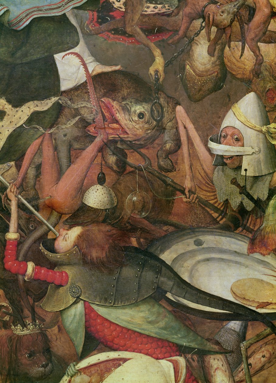 A Queda dos Anjos Rebeldes (detalhe do lado direito), 1562 (óleo sobre painel de carvalho) de Pieter Bruegel the Elder