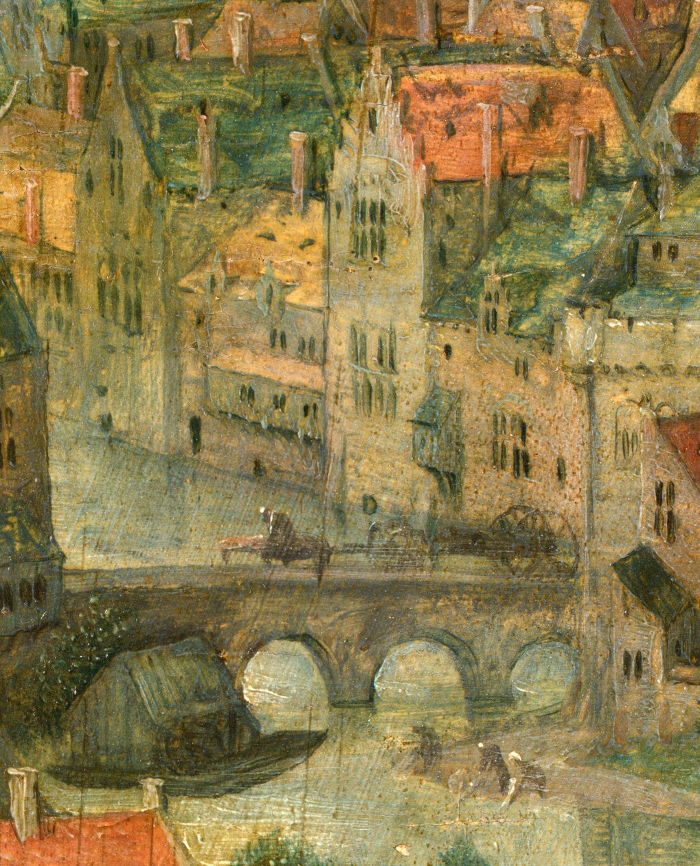 Detalhe da cidade da Torre de Babel, 1563 de Pieter Bruegel the Elder