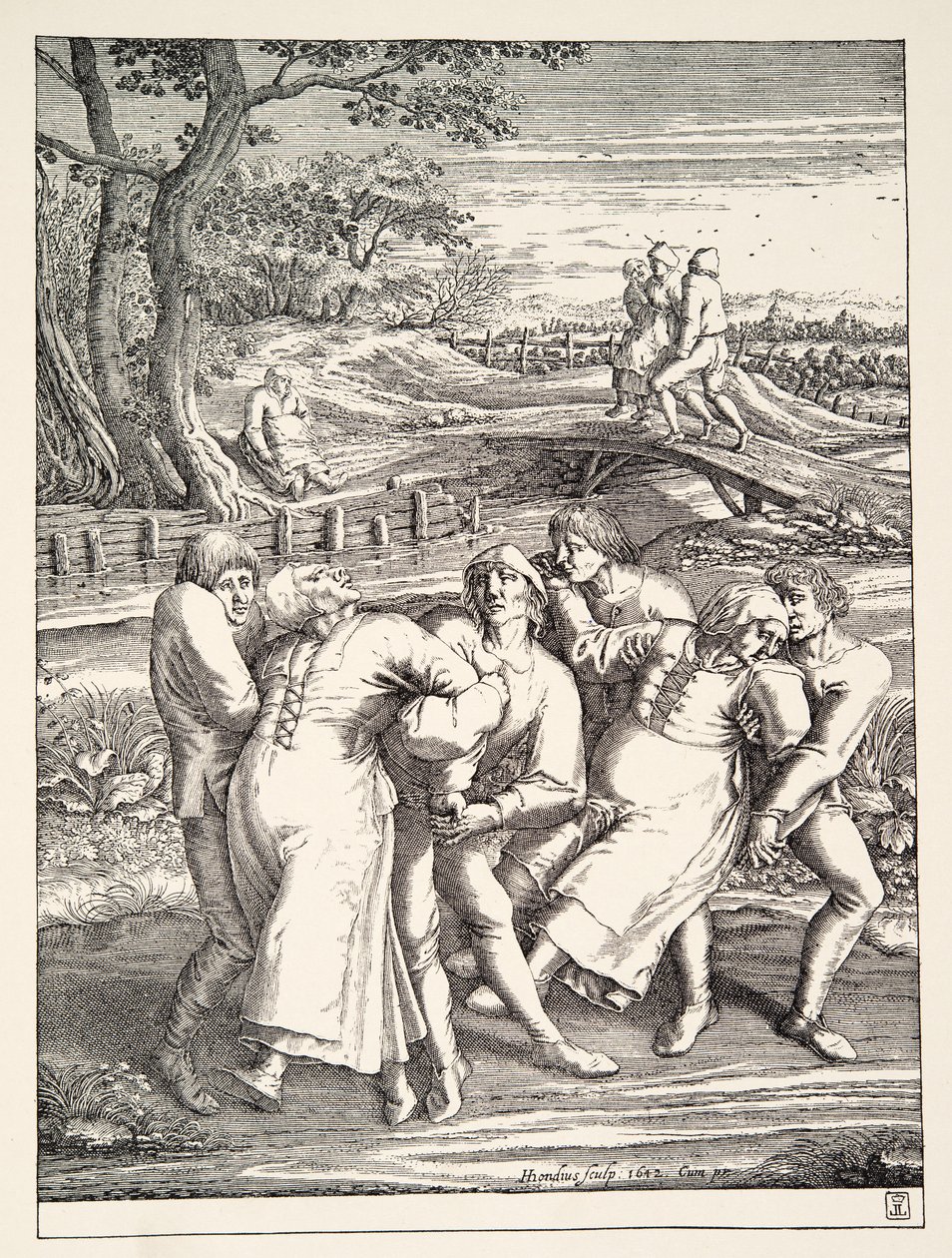 Dois grupos de camponeses após a peregrinação da epilepsia, c.1642 de Pieter Bruegel the Elder