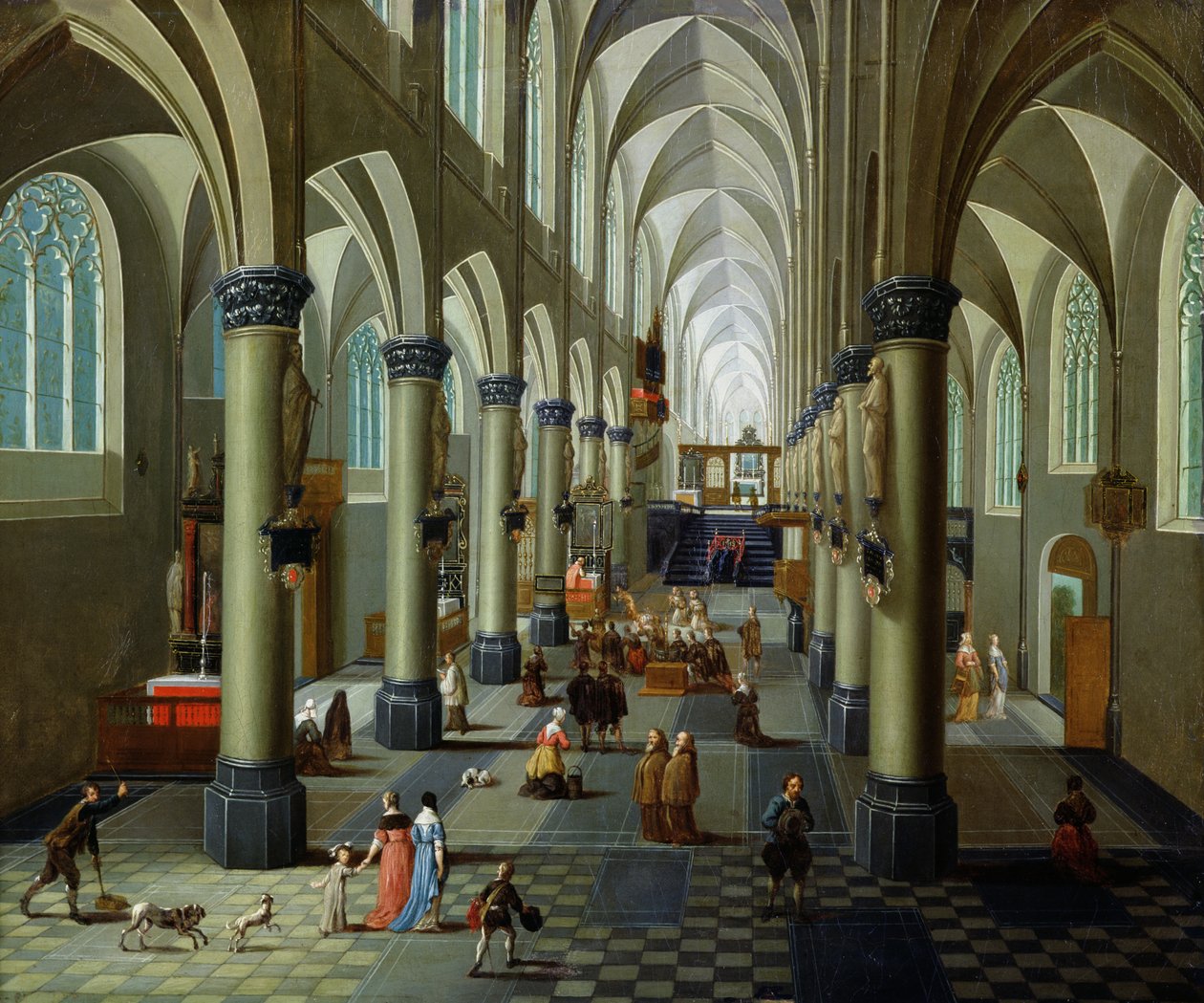 Interior de uma igreja de Pieter the Elder Neeffs