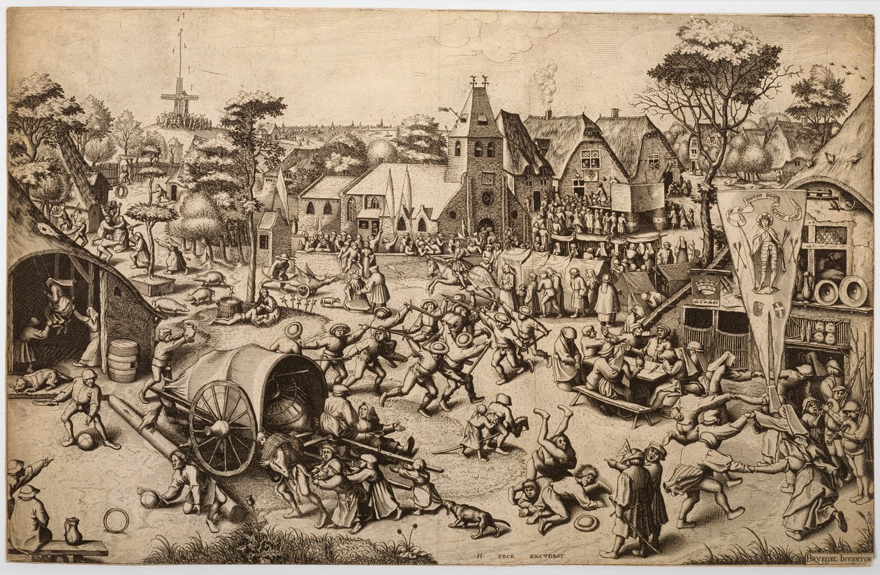 A Feira do Dia de São Jorge, c.1559-60 (gravura e gravura, 1º estado) de Pieter the Elder after Bruegel