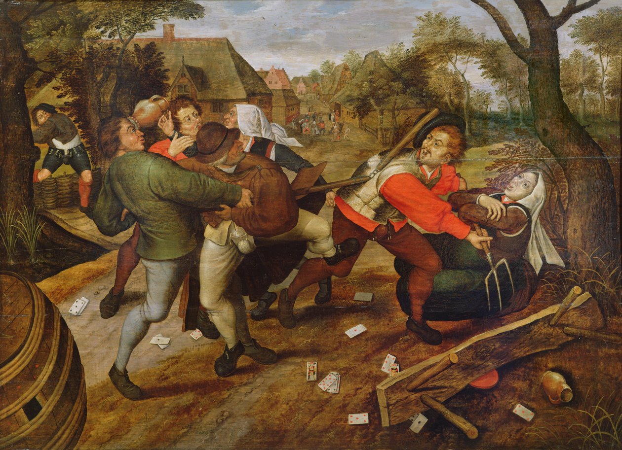 Briga de camponeses de Pieter Brueghel the Younger