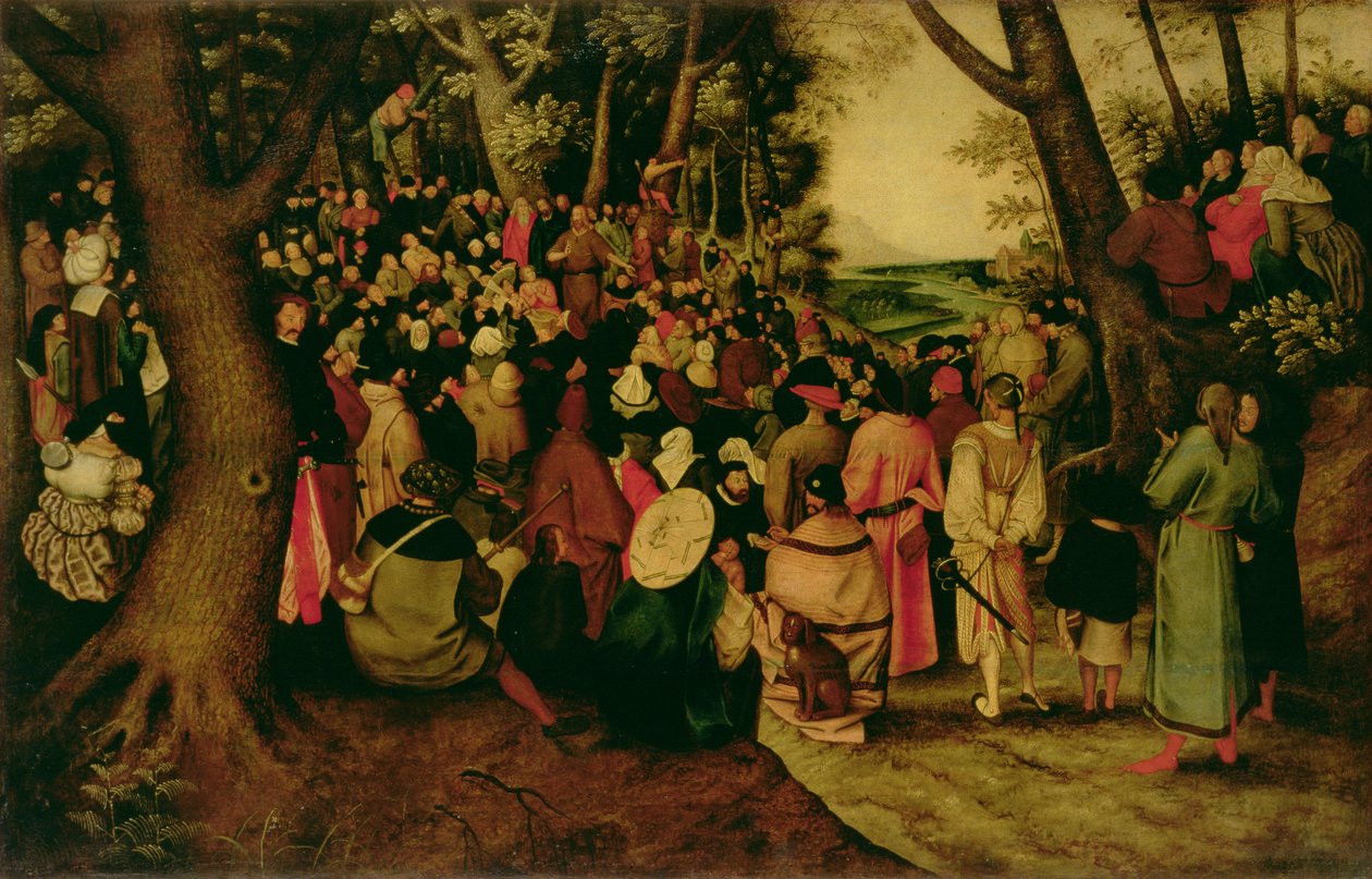 O Sermão de João Batista, 1604 (óleo sobre tela transferido do painel) de Pieter Brueghel the Younger