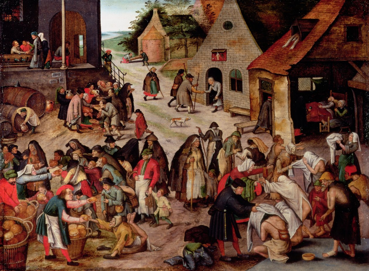 Os Sete Atos da Caridade (painel) de Pieter Brueghel the Younger