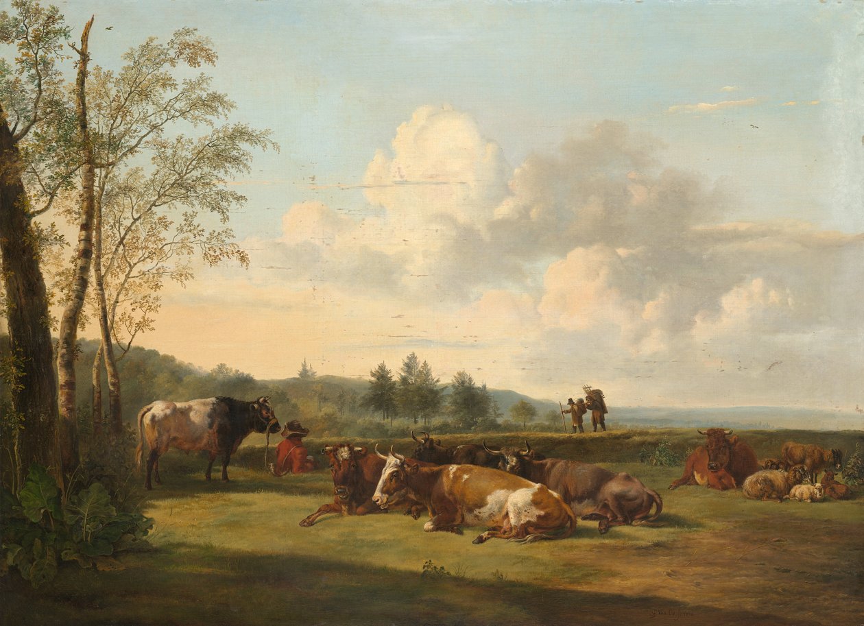 Paisagem com gado de Pieter van Os  