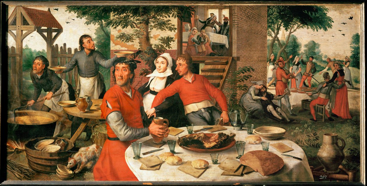 Festa dos agricultores ... (óleo sobre madeira de carvalho) de Pieter (1507/08-75) Aertsen