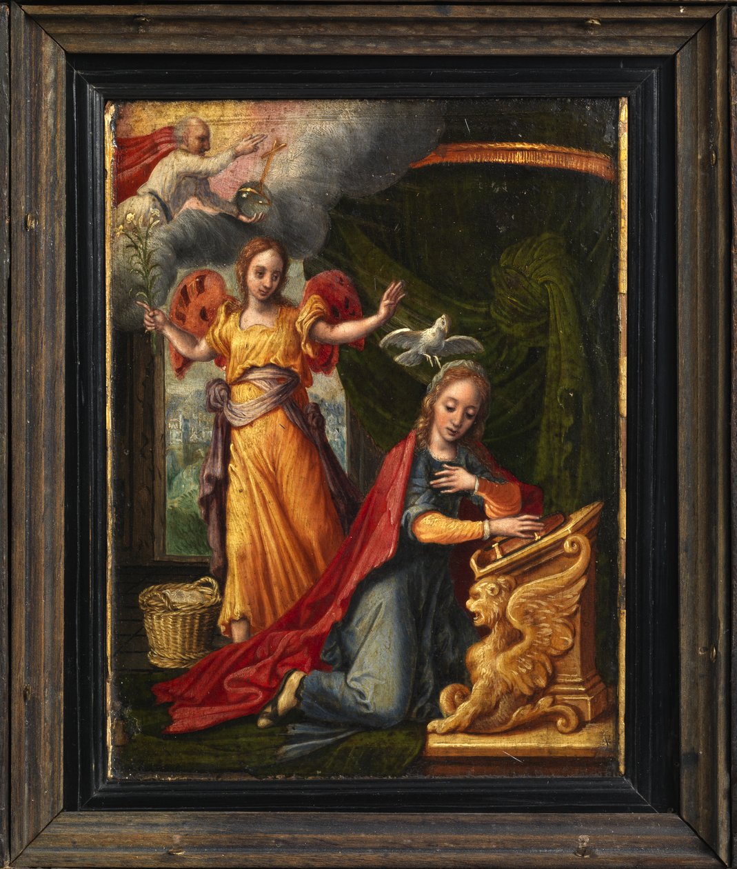 Anunciação (recto): detalhe, c.1530 (tinta no painel) de Pieter Aertsen