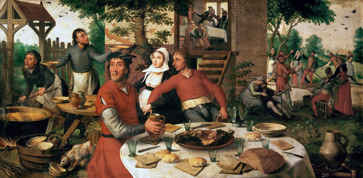 Fete villageoise - Festival Village - Pieter Aertsen (1508-1575). Óleo sobre madeira de Pieter Aertsen