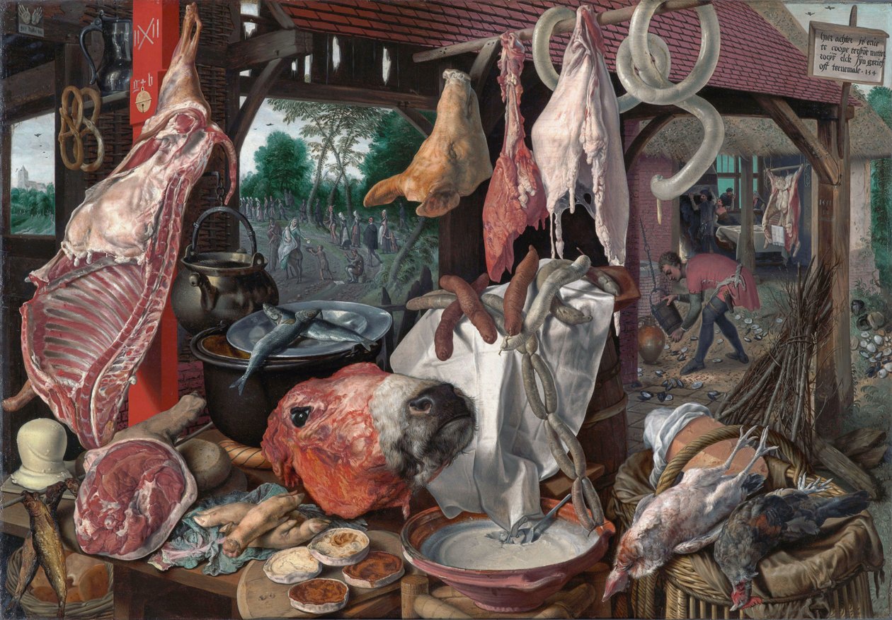 Açougue com voo para o Egito de Pieter Aertsen