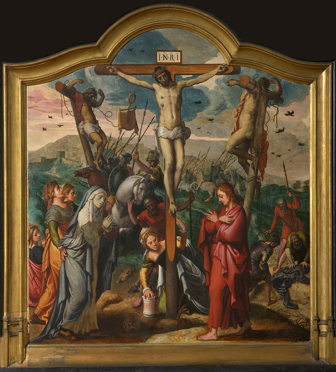 Painel central do Jan van der Biest Triptych. de Pieter Aertsen