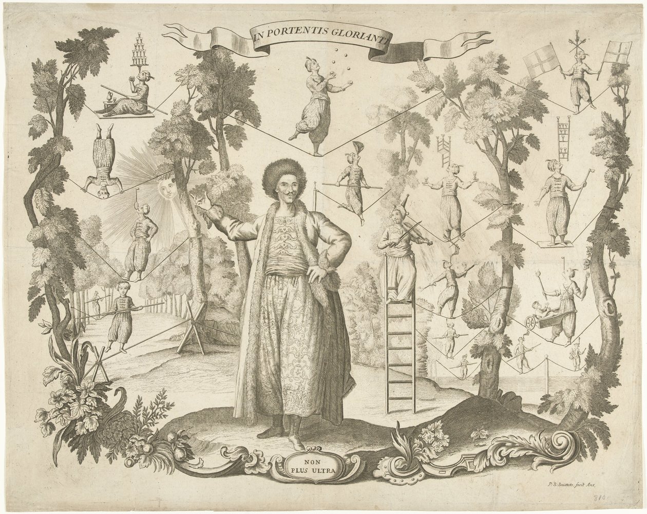 Acrobatas e andarilhos de corda bamba de Pieter Balthasar Bouttats