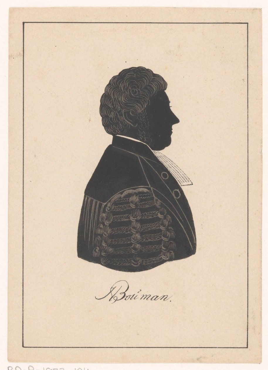 Retrato de silhueta de Herman Bouman de Pieter Barbiers (IV) (possibly)