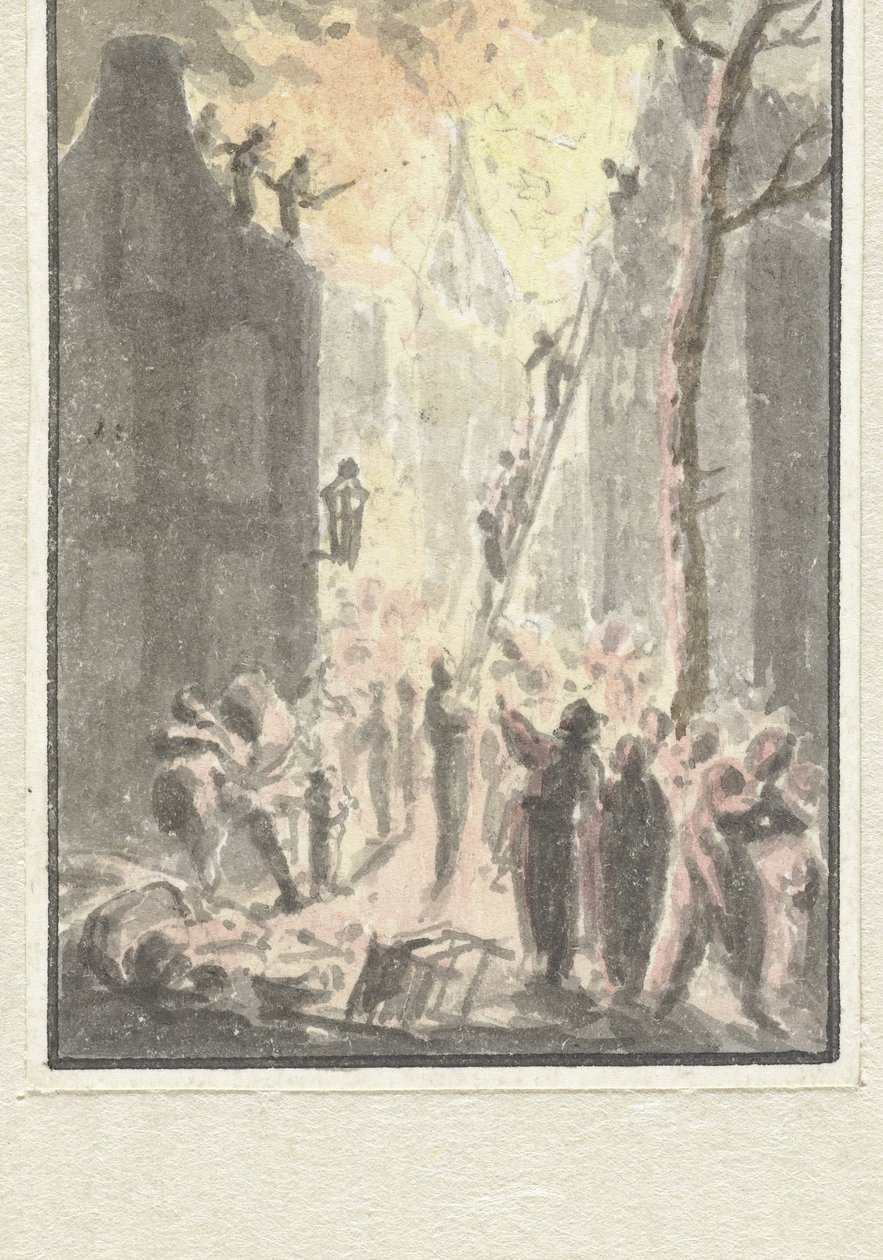 Incêndio numa casa de Pieter Bartholomeusz. Barbiers