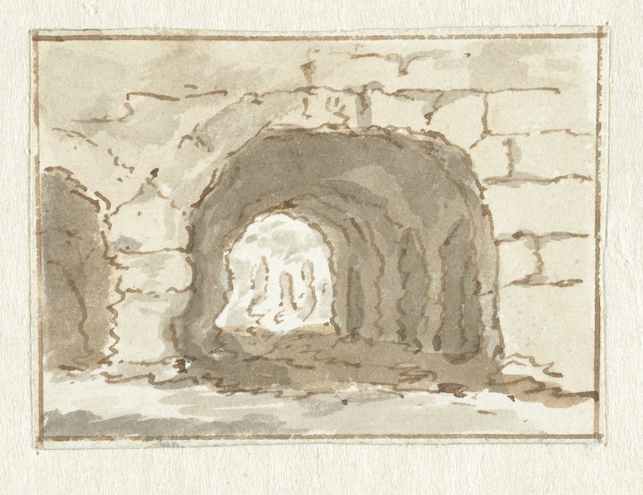 Muralha romana com arco de Pieter Bartholomeusz. Barbiers