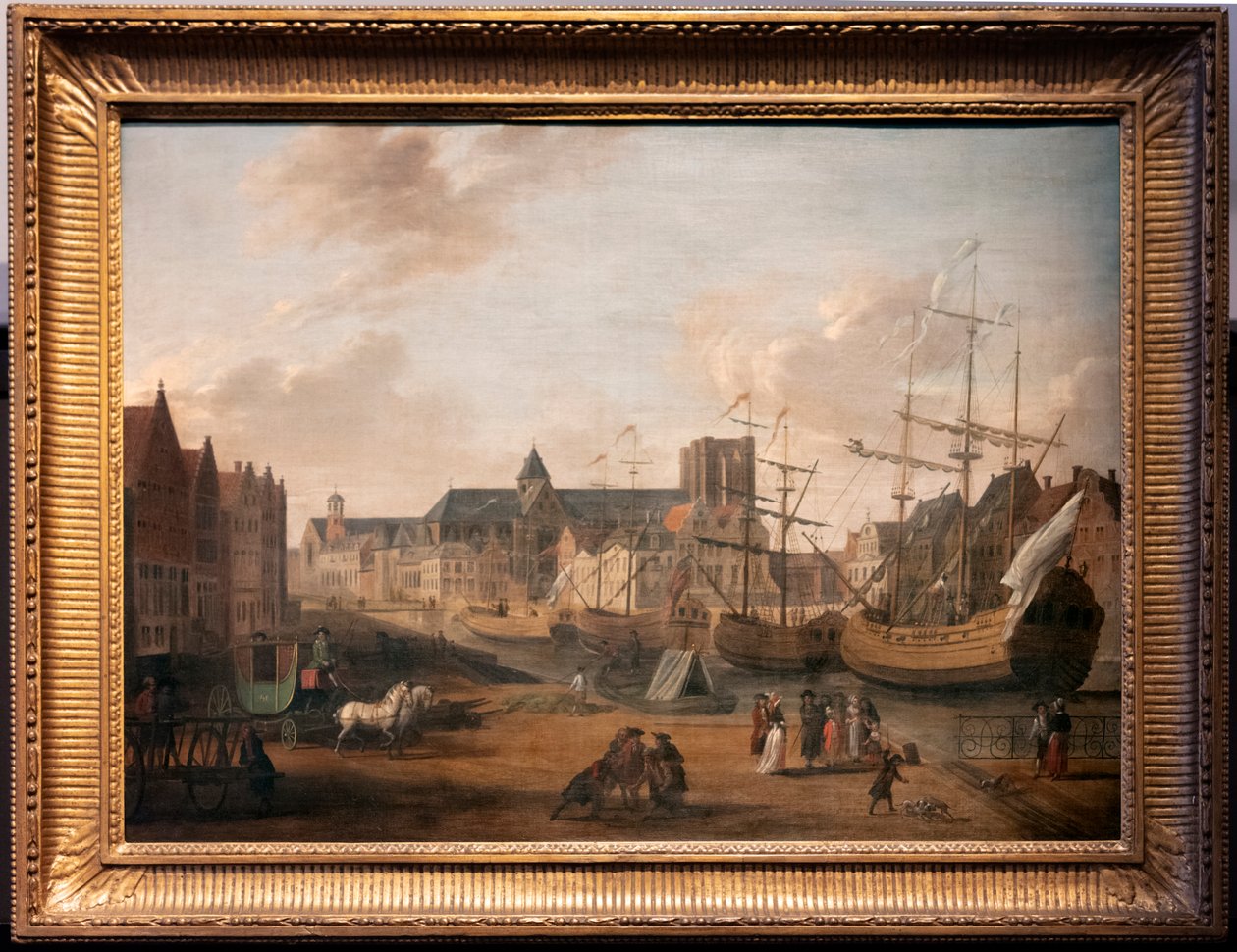 Vista do Korenlei e Graslei em Gand, Pieter Benedictus de Maere de Pieter Benedictus De Maere