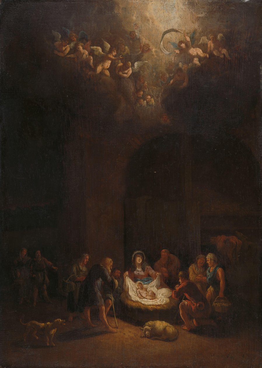 A Adoração dos Pastores de Pieter Bout (attributed to)