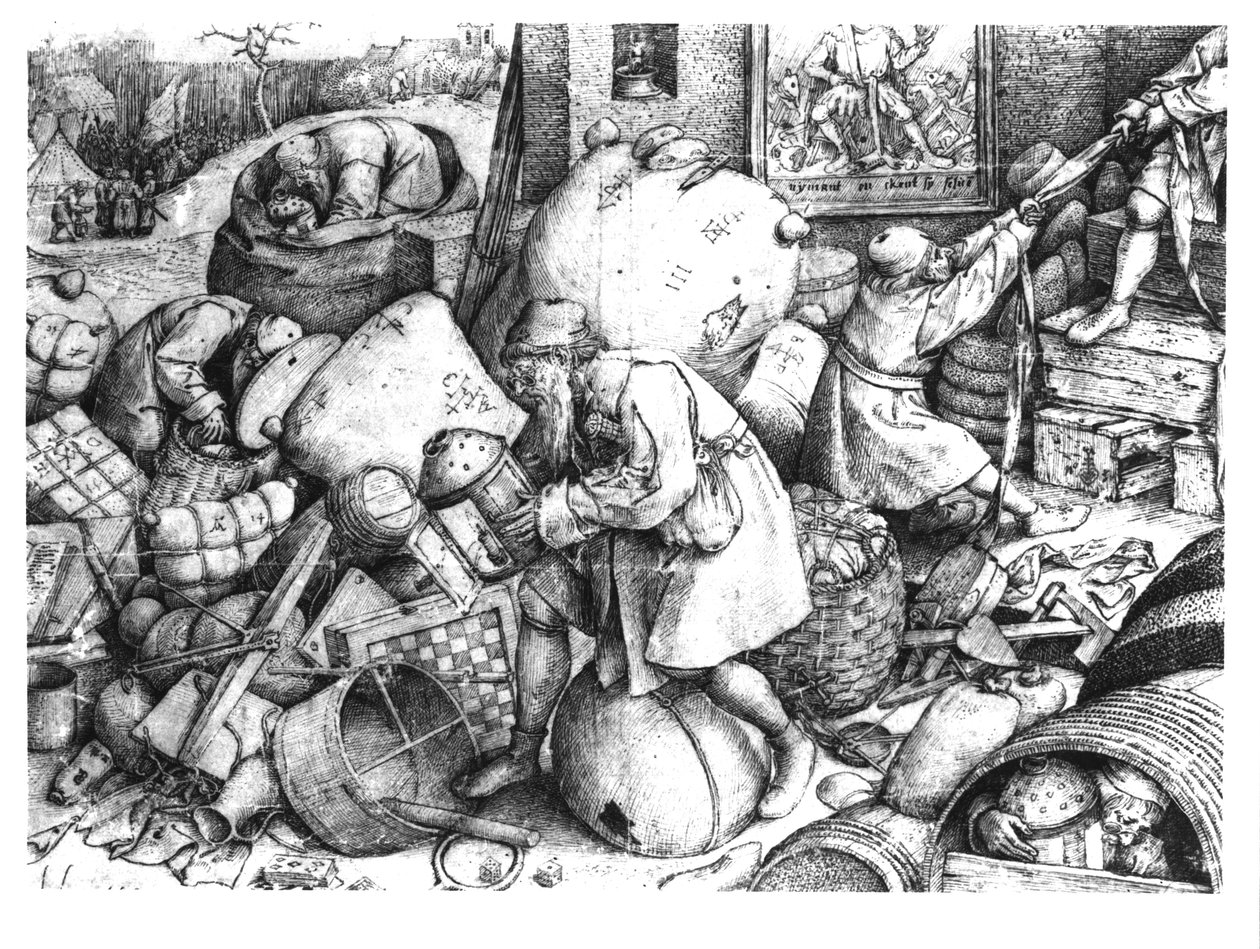 Everyman, gravado pelo galo de Hieronymus (c.1510-70) c.1558 de Pieter Bruegel the Elder