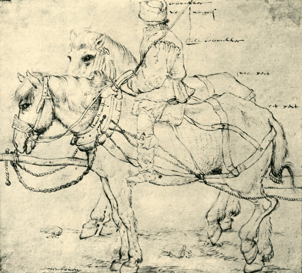 Cavaleiro e dois cavalos, 1559-1563, 1943. de Pieter Bruegel the Elder