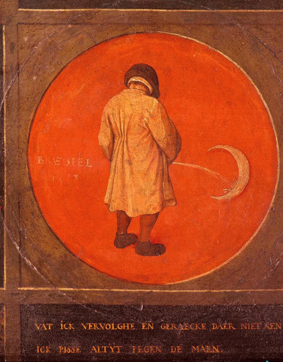 Tudo o que faço, não me arrependo, continuo mijando contra a lua, c1558-1560 de Pieter Bruegel the Elder
