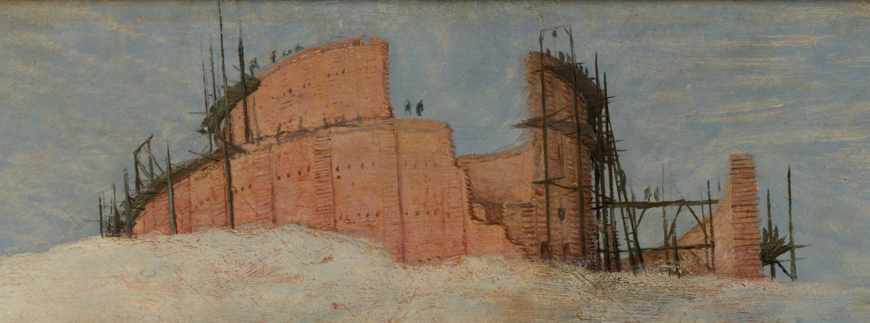 Detalhe da Grande Torre de Babel em Viena de Pieter Brueghel the Elder