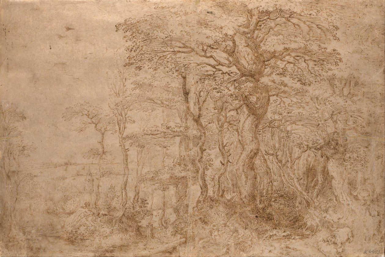 Sylvan Landscape with Five Bears de Pieter Bruegel the Elder