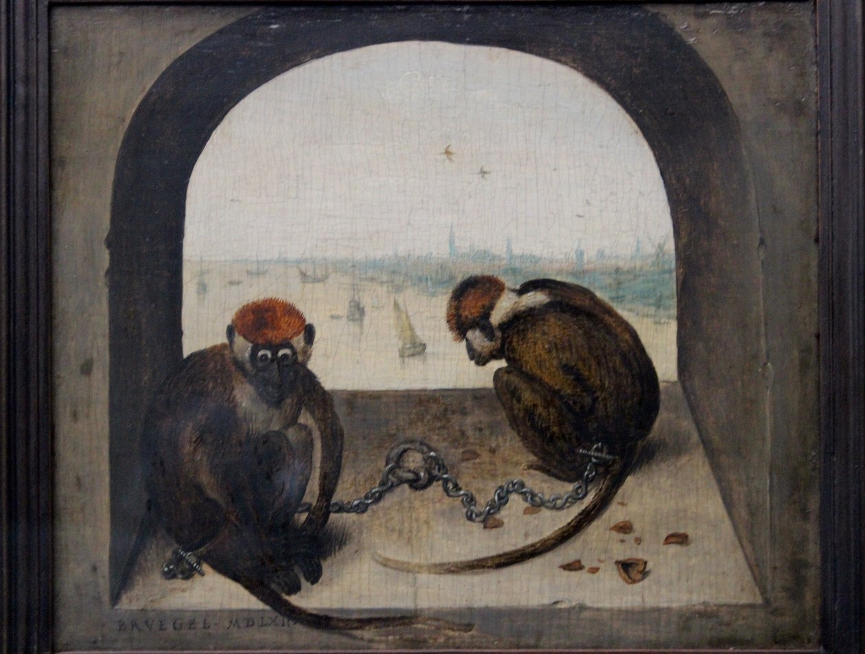 Dois Macacos Acorrentados de Pieter Brueghel the Elder