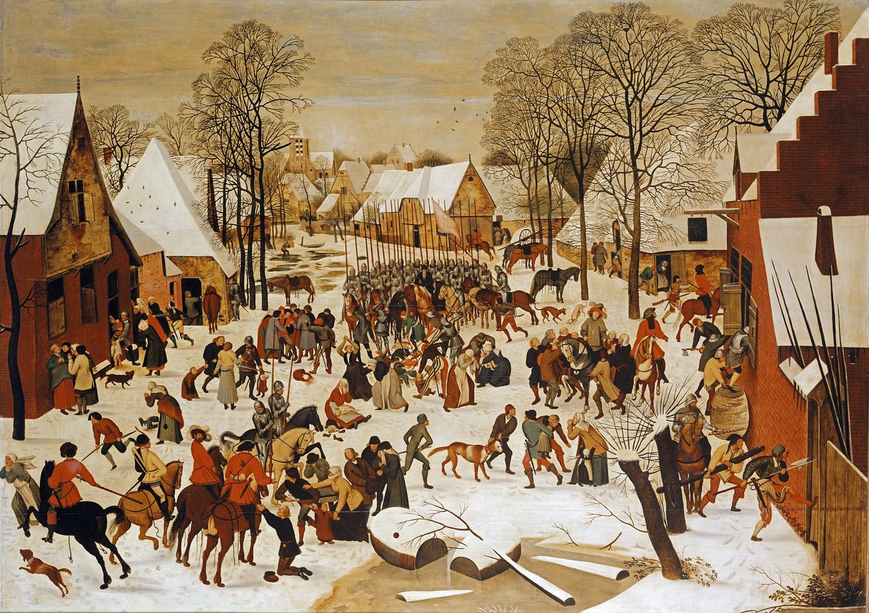 Uma cena de inverno com o massacre dos inocentes de Pieter Brueghel the Younger