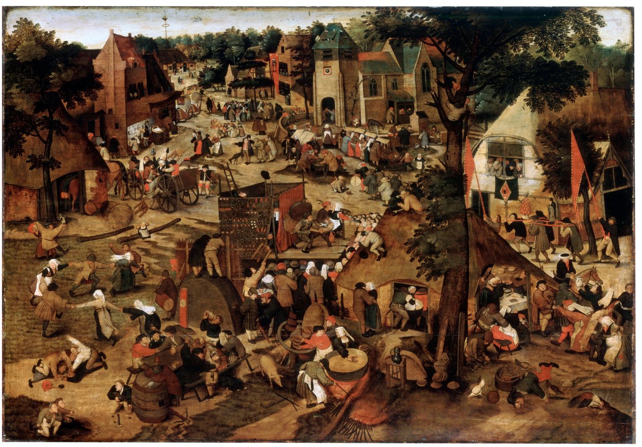 Justo com um desempenho teatral, c1580-1630 de Pieter Brueghel the Younger