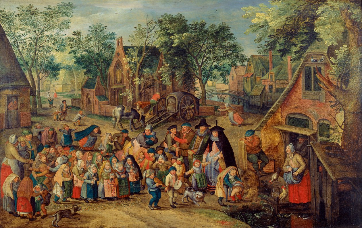 O Jogo da Noiva de Pentecostes, c. 1620 de Pieter Brueghel the Younger