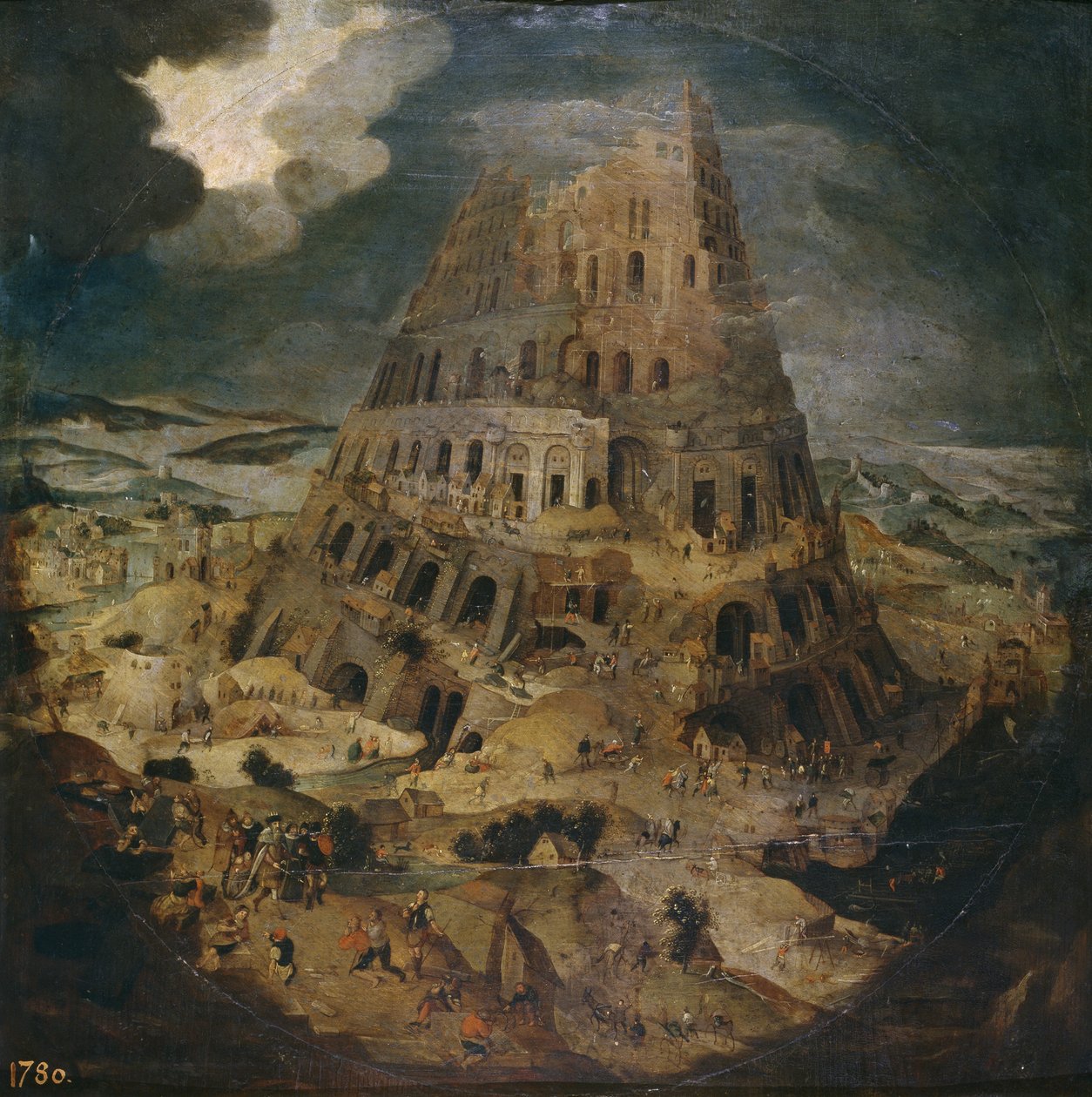 A torre de Babel, ca 1595 de Pieter Brueghel the Younger