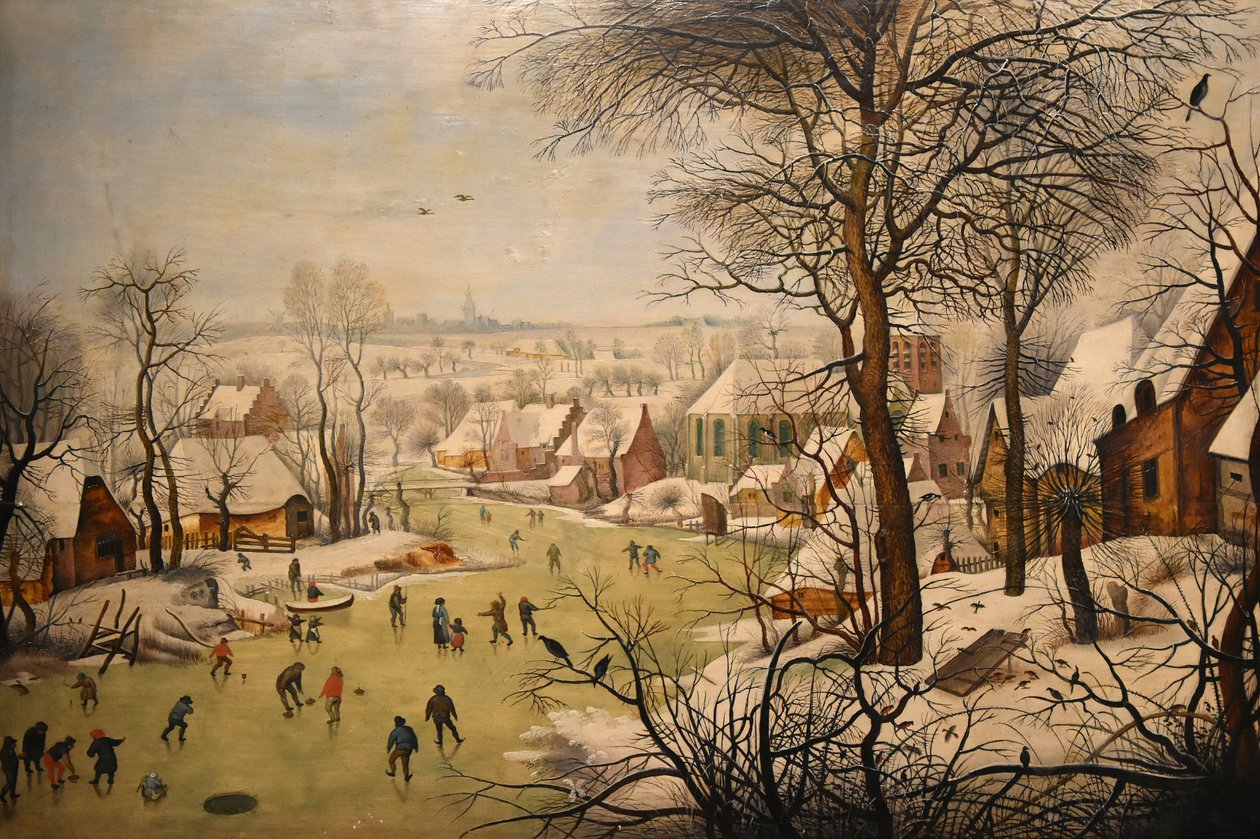 Paisagem de Inverno com uma armadilha de pássaros de Pieter Brueghel the Younger