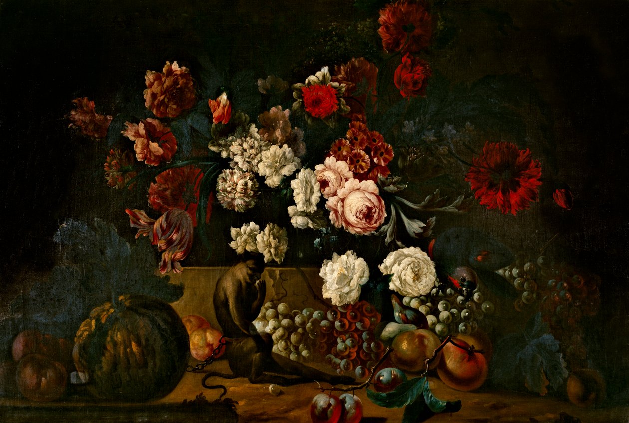 Natureza Morta (óleo sobre tela) de Pieter Casteels